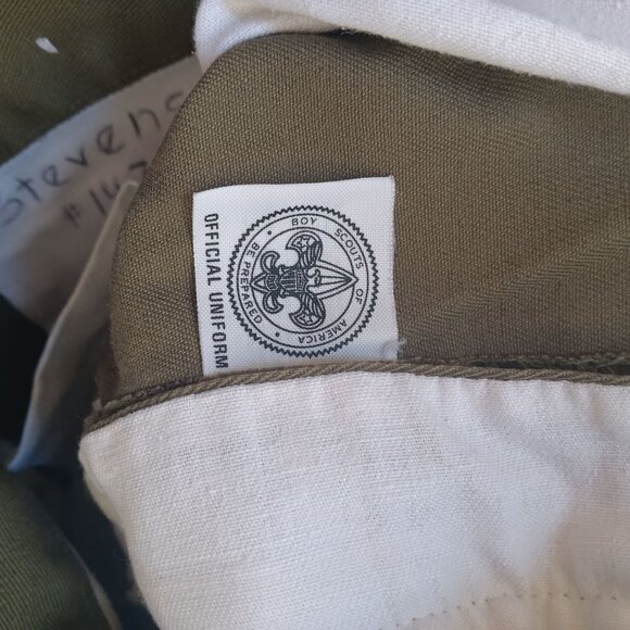 24" Vintage 70's Boy Scouts Of America Green Uniform Shorts Snap Pockets USA - Picture 3 of 10